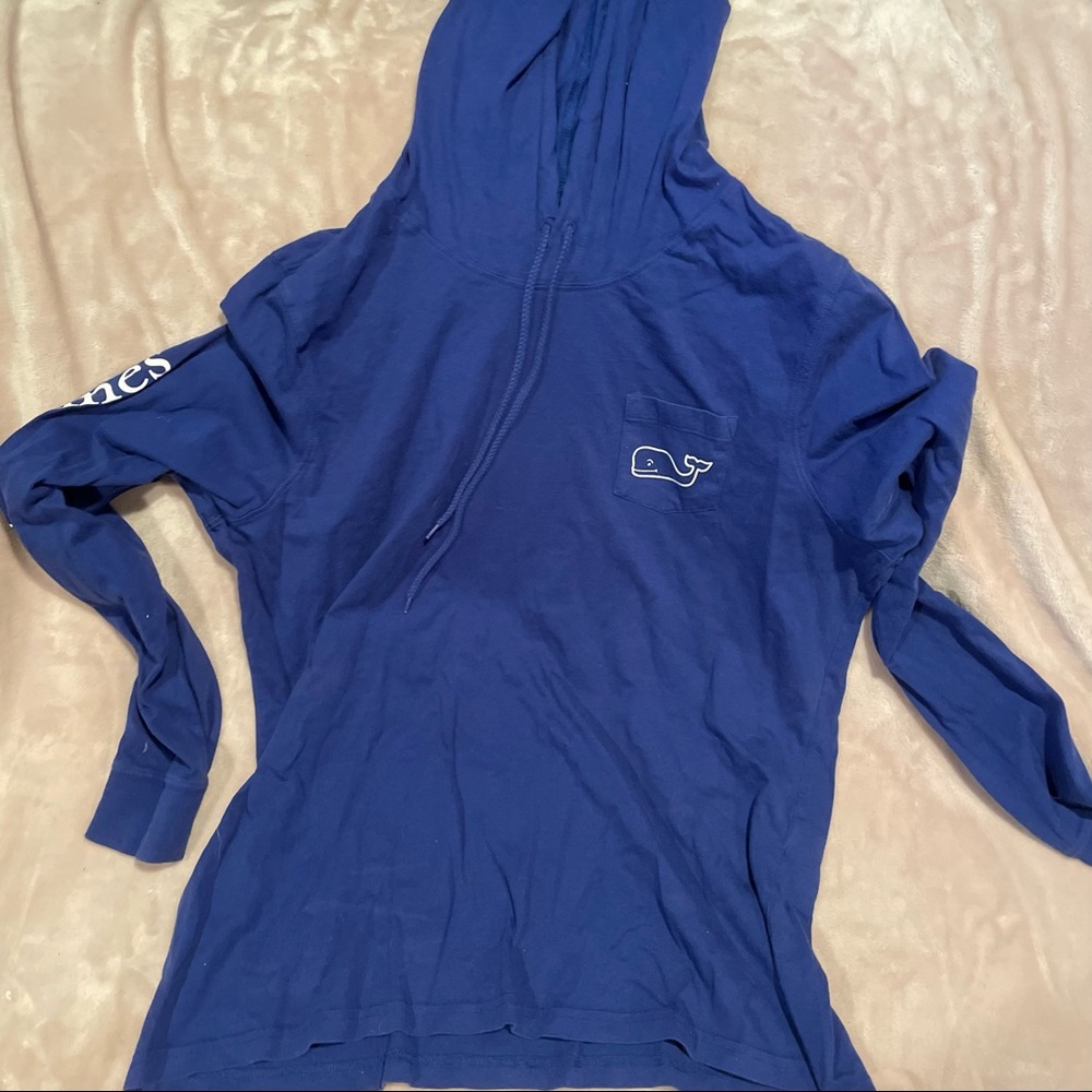 Royal Blue hooded long sleeve shirt